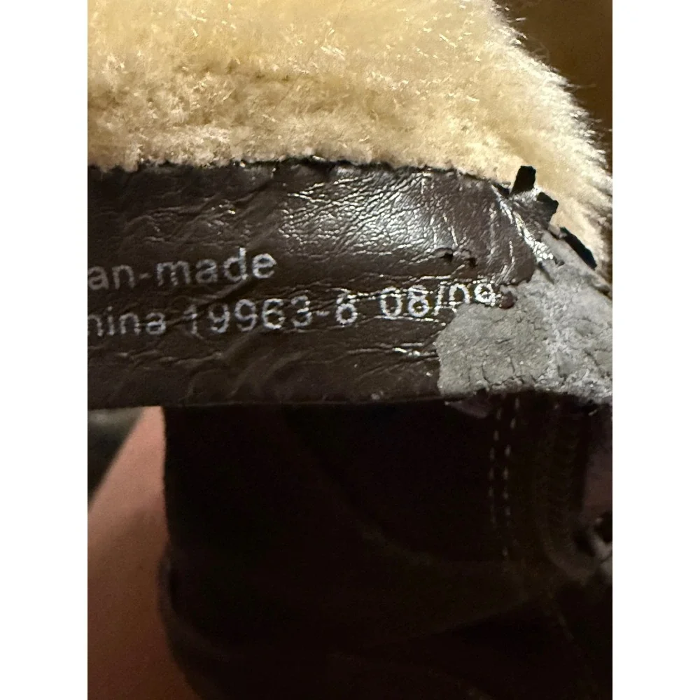 St Johns Bay Womens Brown Suede Faux Fur Lined‎ Winter Boots Size 7.5M 024-8913
